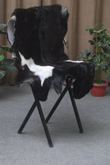 Statement-Making Black & White Goat Hide Rug - Premium Hair-On Goatskin - Modern Sophistication - Natural, Kid - Pet-Friendly