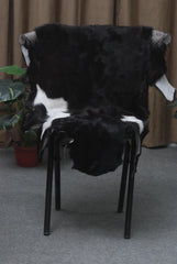 Statement-Making Black & White Goat Hide Rug - Premium Hair-On Goatskin - Modern Sophistication - Natural, Kid - Pet-Friendly