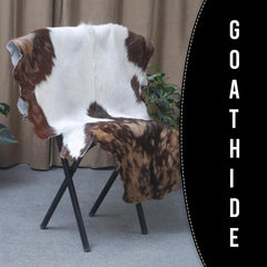 Luxurious Multicolour Goat Skin Rug | Handmade Pure Goat Skin Floor Decor - Soft, Durable, Eco-Friendly - Unique Colour Variations,
