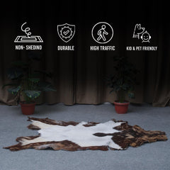 Luxurious Multicolour Goat Skin Rug | Handmade Pure Goat Skin Floor Decor - Soft, Durable, Eco-Friendly - Unique Colour Variations,