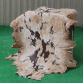 Luxury Dark Brown & White Goat Skin Rug - Handmade, Soft, Non-Shedding, Eco-Friendly, Unique Colour Variations, Hypoallergenic, Non-Slip Suede Back