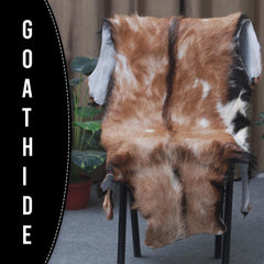 Luxurious Handmade Multicolour Goat Skin Rug - Soft, Kid & Pet Friendly, Hypoallergenic, Non-Shedding, Sustainable - Eco-Friendly