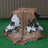 Luxurious Handmade Multicolour Goat Skin Rug - Soft, Kid & Pet-Friendly, Non-Shedding, Sustainable - Eco-Friendly - Unique Art Piece