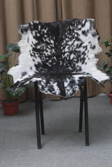 Modern Sophistication: Genuine Black and White Goat Skin Throw Rug for Home Decor - Non-Slippery Back, Hypoallergenic, and Unique Natural