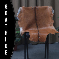 Premium Brown & White Goat Hide Rug - Luxury Hair-on Goatskin Rug, Sustainable - Eco-Friendly, Unique Patterns, Non-Slip Suede Back