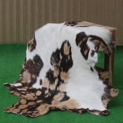 Luxurious Multicolour Goat Skin Rug - Handmade, Soft & Hypoallergenic Floor Rug - Unique Eco-Friendly Home Decor