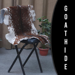 Luxury Brown & White Goat Skin Rug - Premium Hair-On Hide Rug with Unique Patterns, Non-Slip Suede Back, Sustainable - Eco-Friendly