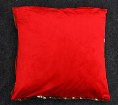 Luxurious Handmade Cowhide Cushion Cover with Velvet Back - Brown, Black, and White Pattern - Rustic Elegance for Home Decor - Celestial Leather Limited