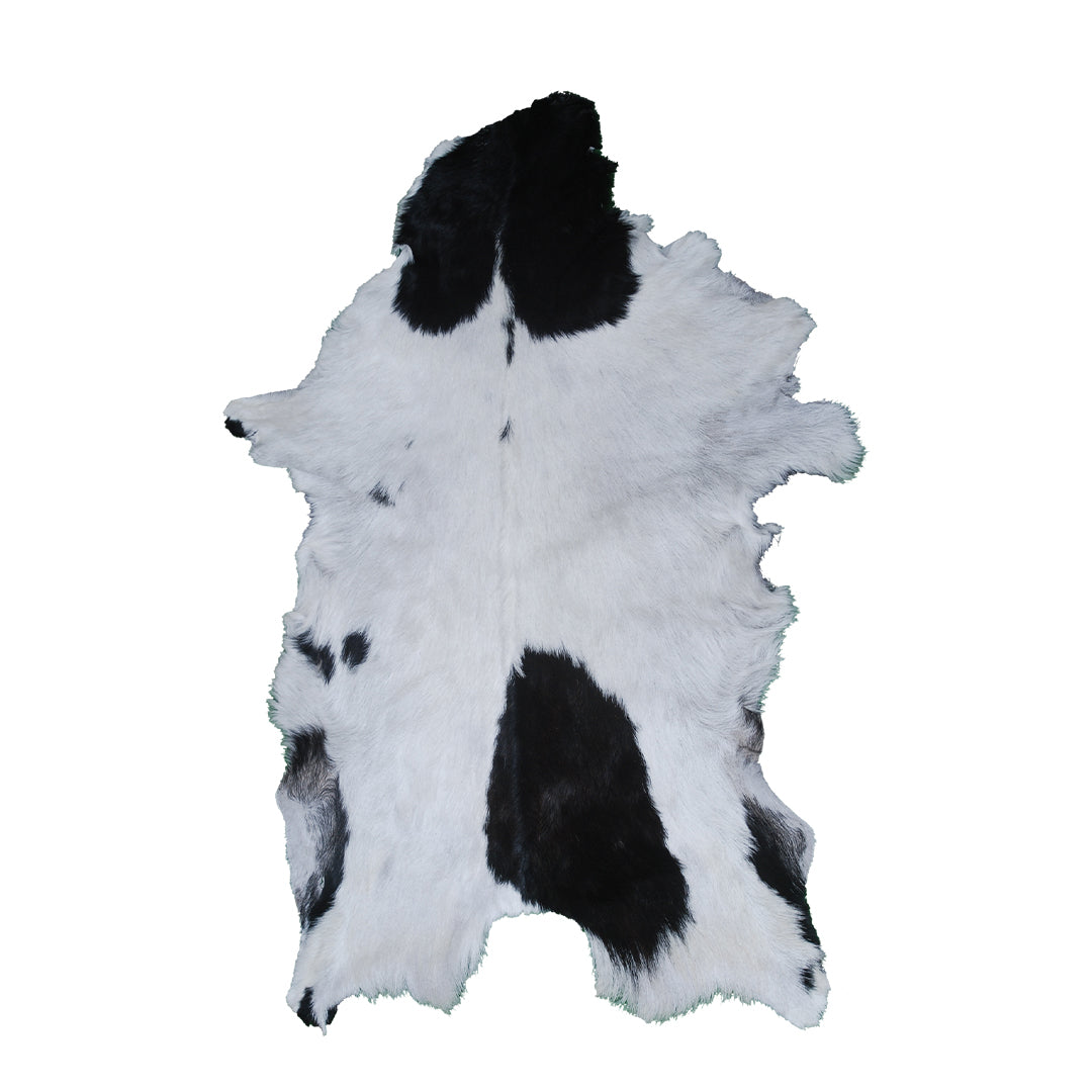Hair-On Goat Skin Rug - Black and White Design for Unique Living Spaces