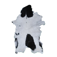Hair-On Goat Skin Rug - Black and White Design for Unique Living Spaces
