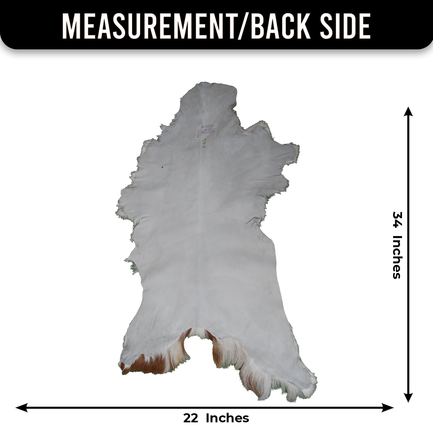 Handcrafted Brown and White Goat Skin Rug - Soft, Durable, and Elegant Décor