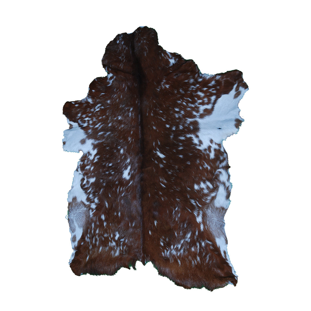 Natural Dark Brown Goat Hide Rug - Perfect for Modern and Rustic Spaces