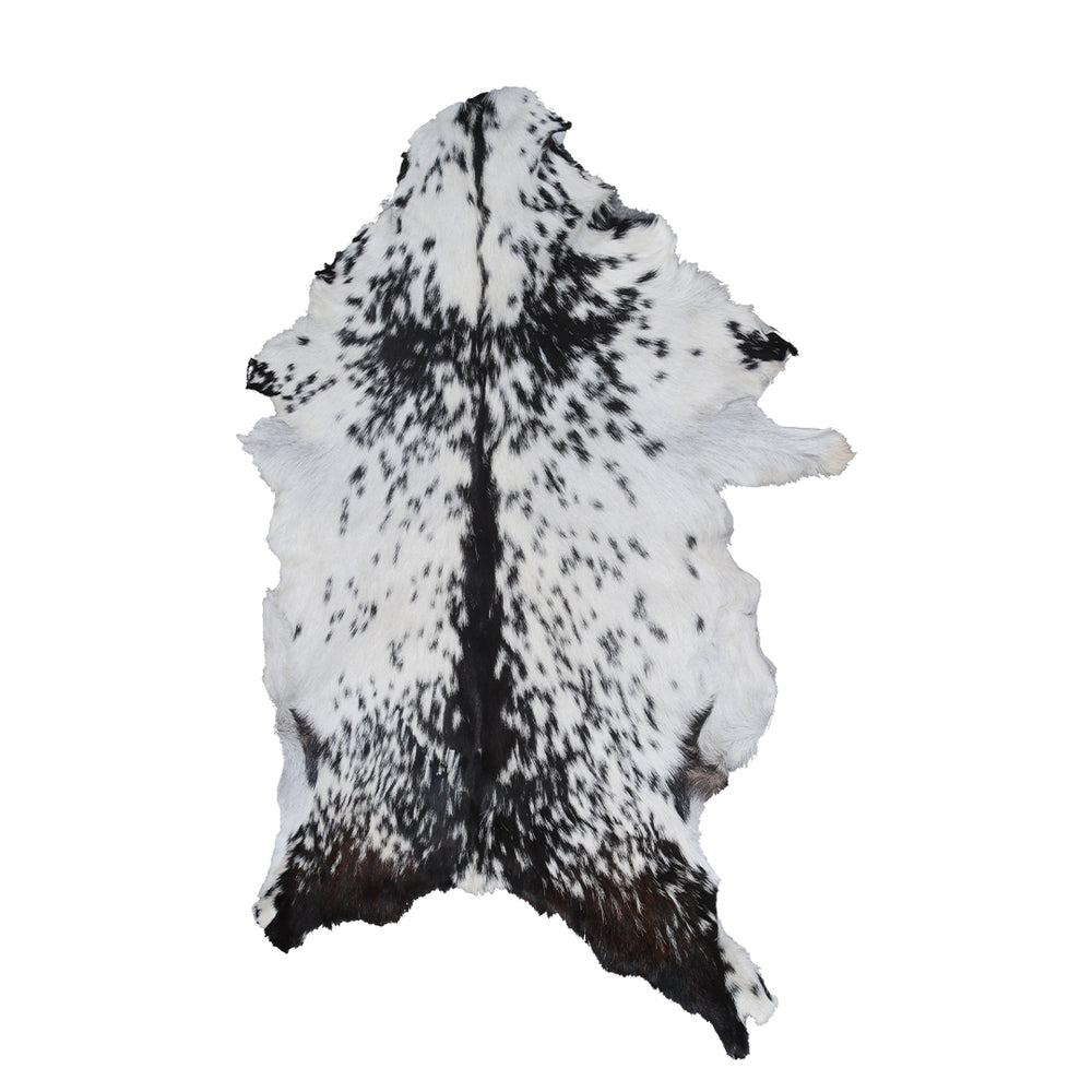 Luxury Handmade Black White Goat Skin Rug - Soft, Pet-Friendly, Non-Shedding, Eco-Friendly Rustic Decor - Celestial Leather Limited