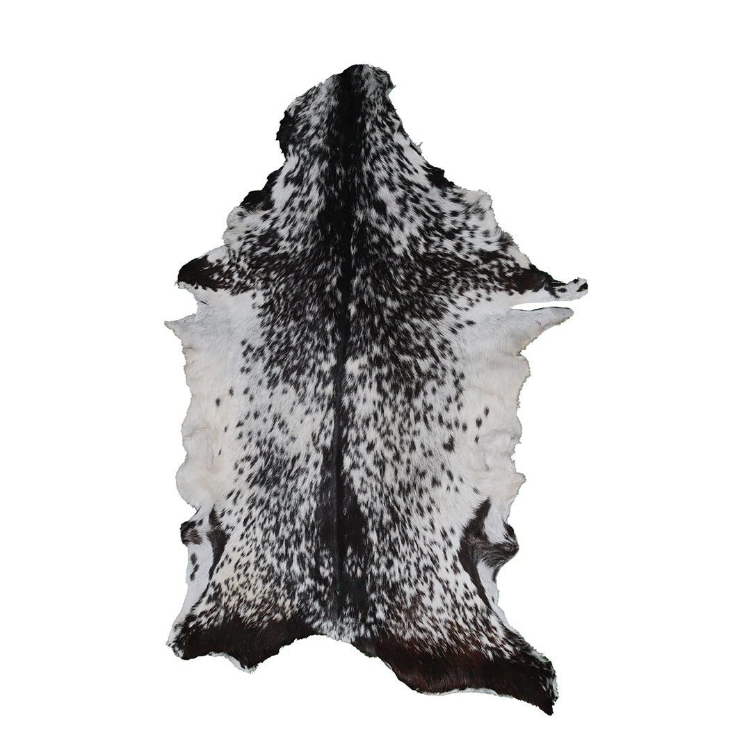 Sophisticated Black & White Goat Skin Rug - Genuine Goathide with Bold Graphic Pattern - Hypoallergenic - Non-Shedding - Eco-Friendly Floor - Celestial Leather Limited
