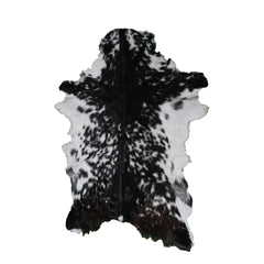 Modern Sophistication: Genuine Black and White Goat Skin Throw Rug for Home Decor - Non-Slippery Back, Hypoallergenic, and Unique Natural