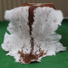 Dark Brown Rug - Soft, Durable, and Eco-Friendly - Handmade Pure Goat Skin Floor Rug - Non-Slip Suede Back
