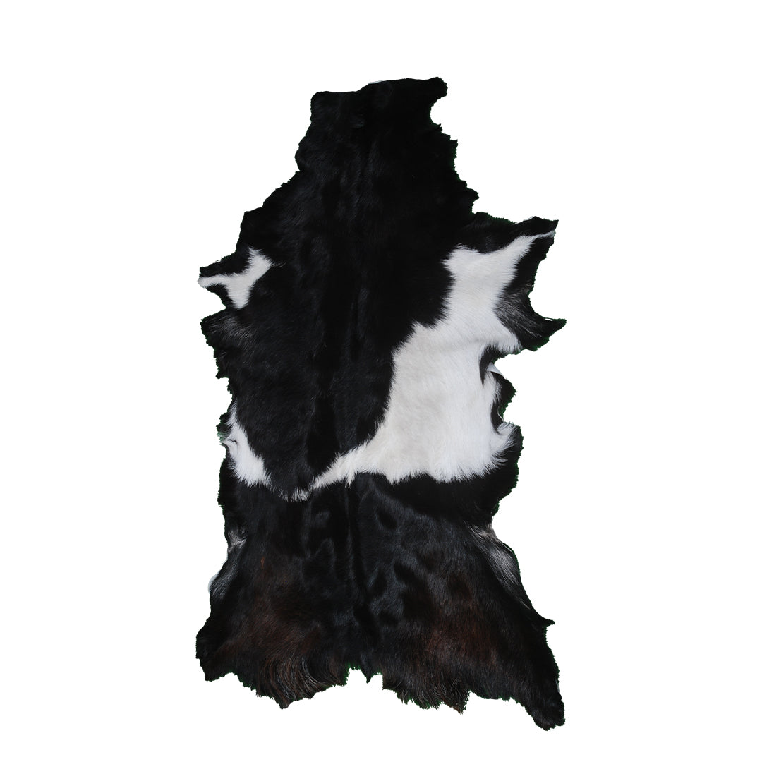 Hair-On Goat Skin Rug - Black and White Design for Unique Living Spaces