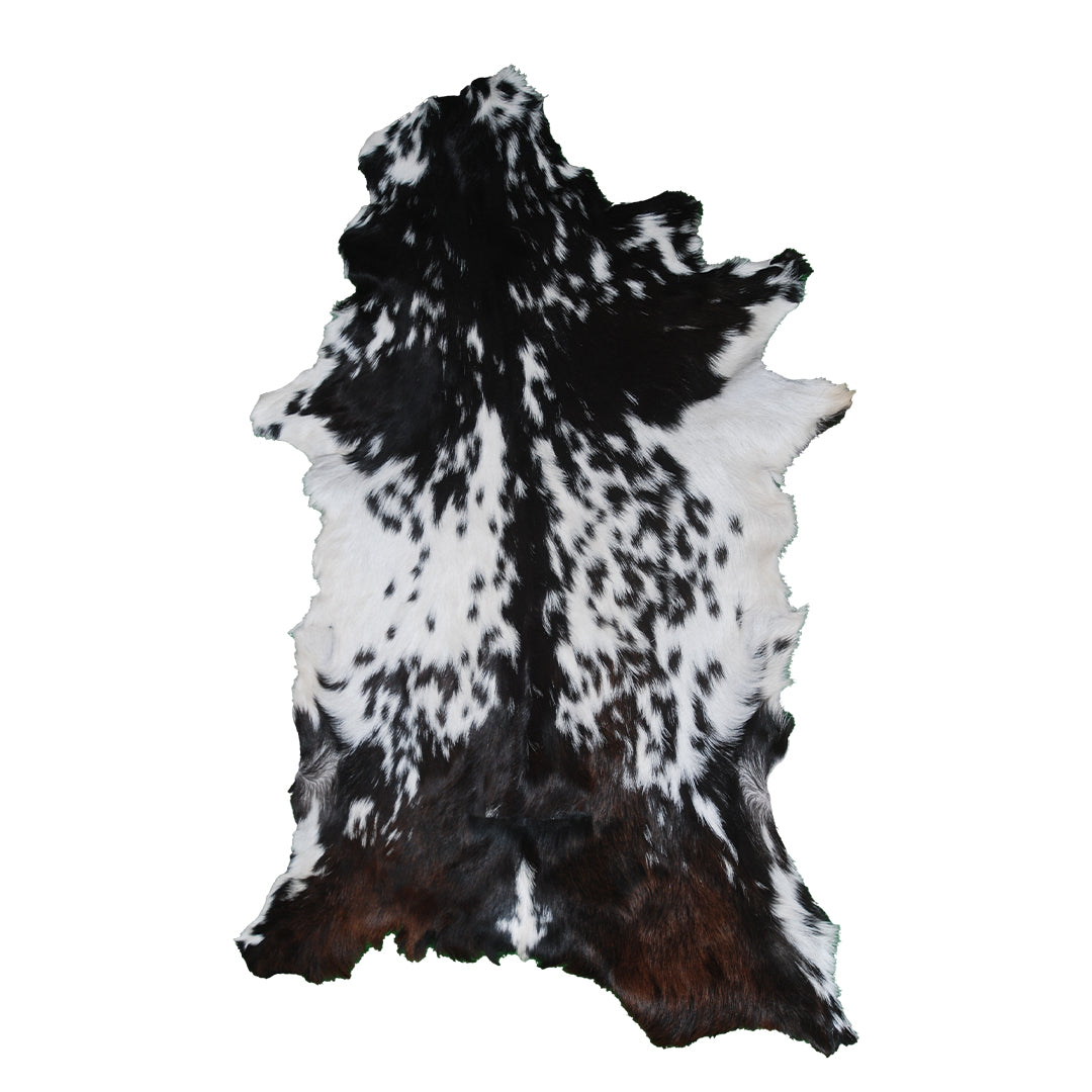 Natural Black and White Goat Hide Rug - Luxurious and Stylish Floor Accent