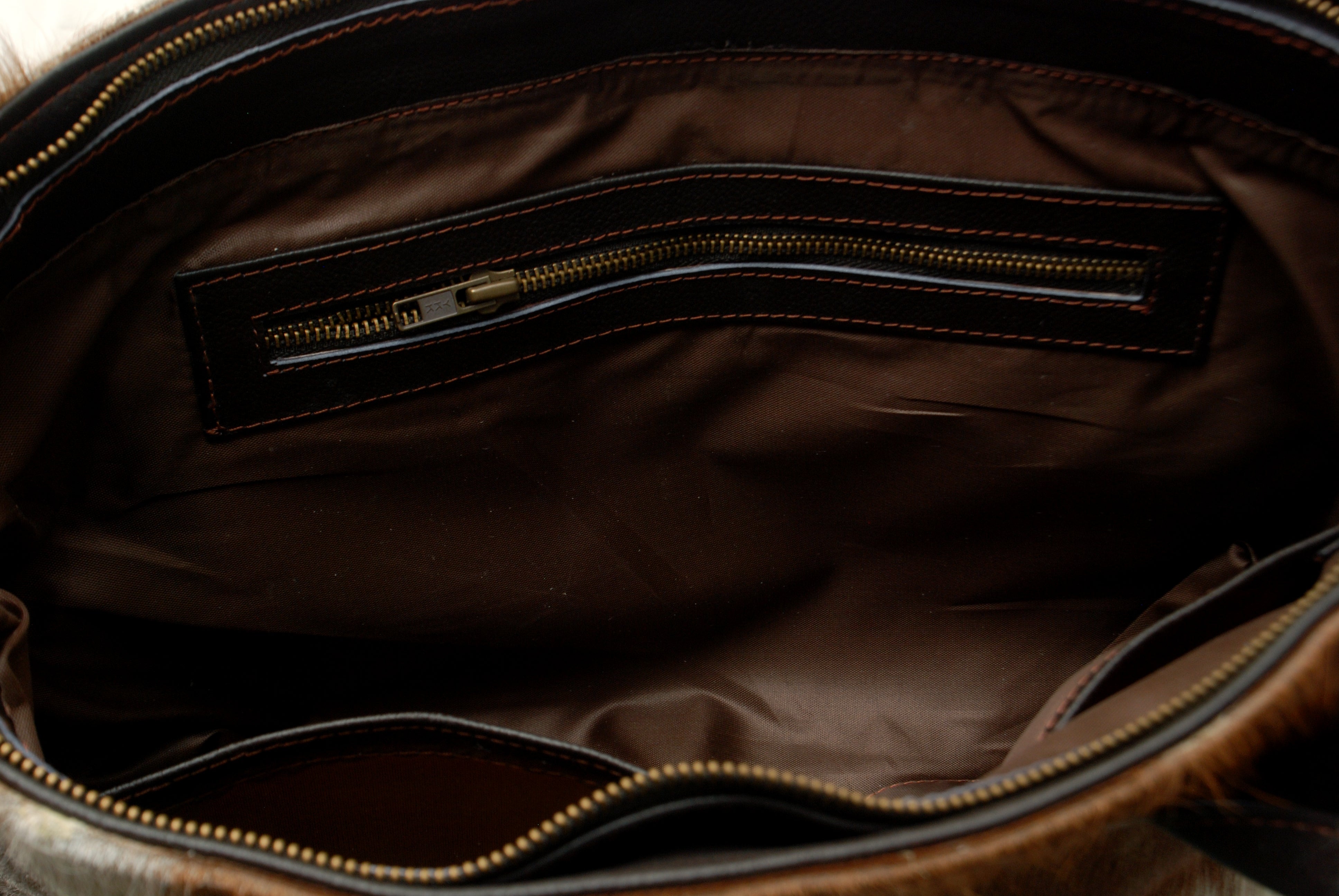 Stylish Brown and White Cowhide Shoulder Bag - Handmade Animal Print Leather Tote with Fast Worldwide Shipping