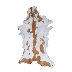 Natural Brown and White Goat Hide Rug - Luxurious Accent for Modern Homes