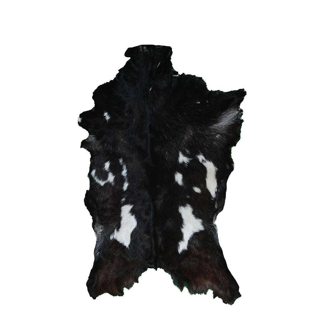Goat Skin Rug, Black and white Handpicked for Quality, Unique Piece for Sale, Fast UK Delivery