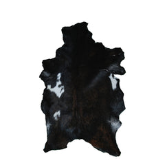 Luxurious Black & White Goat Skin Rug - Handmade, Soft & Hypoallergenic - Eco-friendly, Non-shedding, Unique Art Piece for Home Décor
