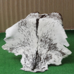 Goat Skin Rug, Black and white Handpicked for Quality, Unique Piece for Sale, Fast UK Delivery