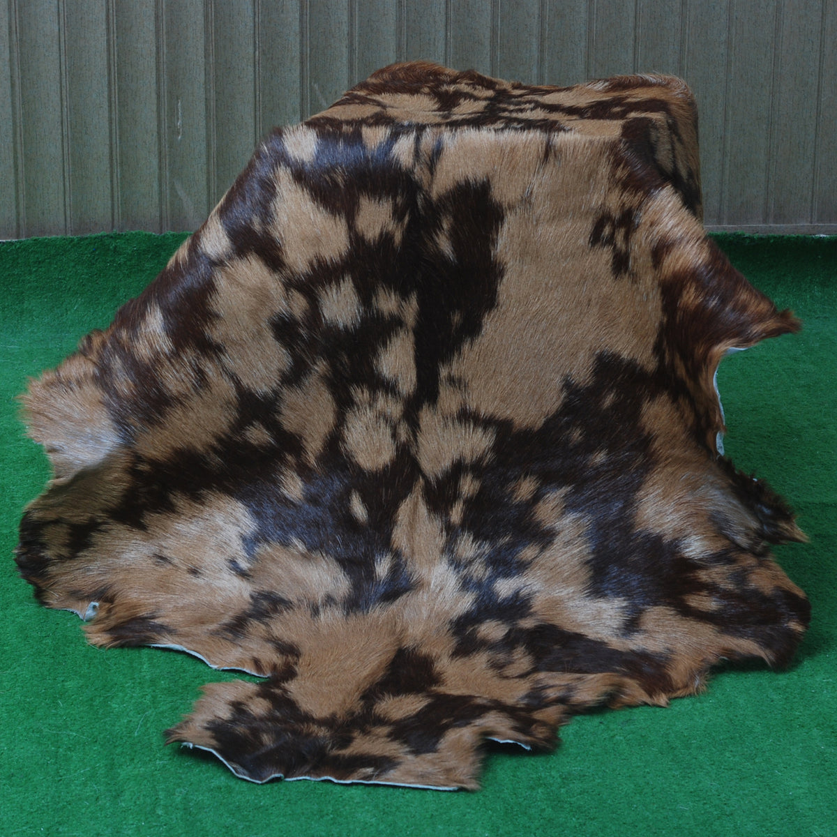 Luxurious Brown & Black Genuine Goat Skin Rug for Home Décor