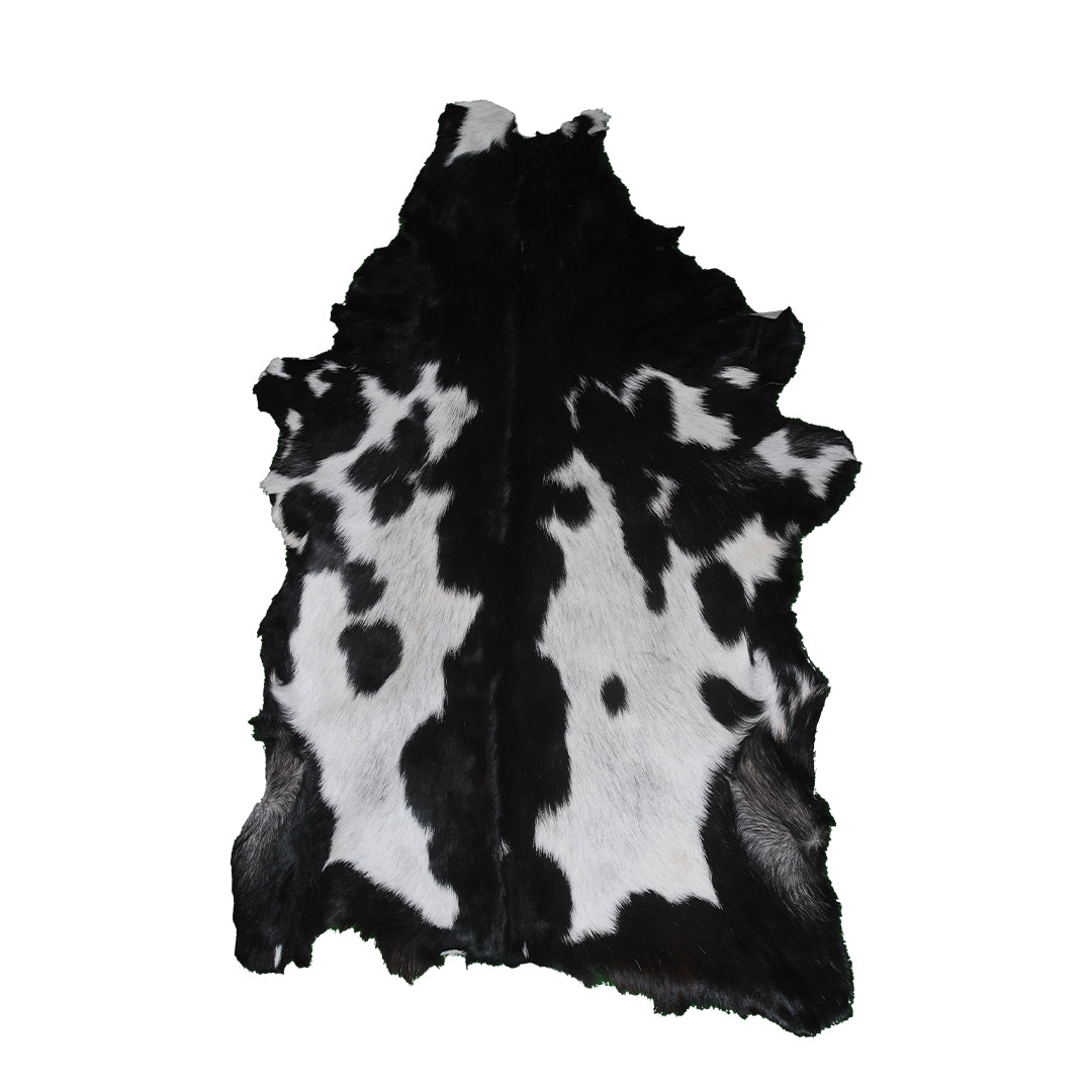 Natural Black and White Goat Hide Rug - Luxurious and Stylish Floor Accent