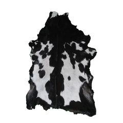 Natural Black and White Goat Hide Rug - Luxurious and Stylish Floor Accent