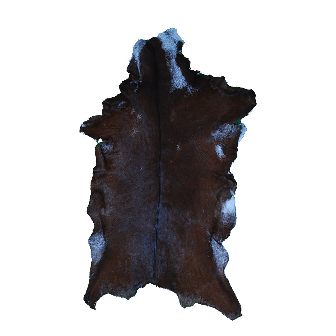 Premium Dark Brown Goat Skin Rug - Durable and Stylish Accent for Any Room