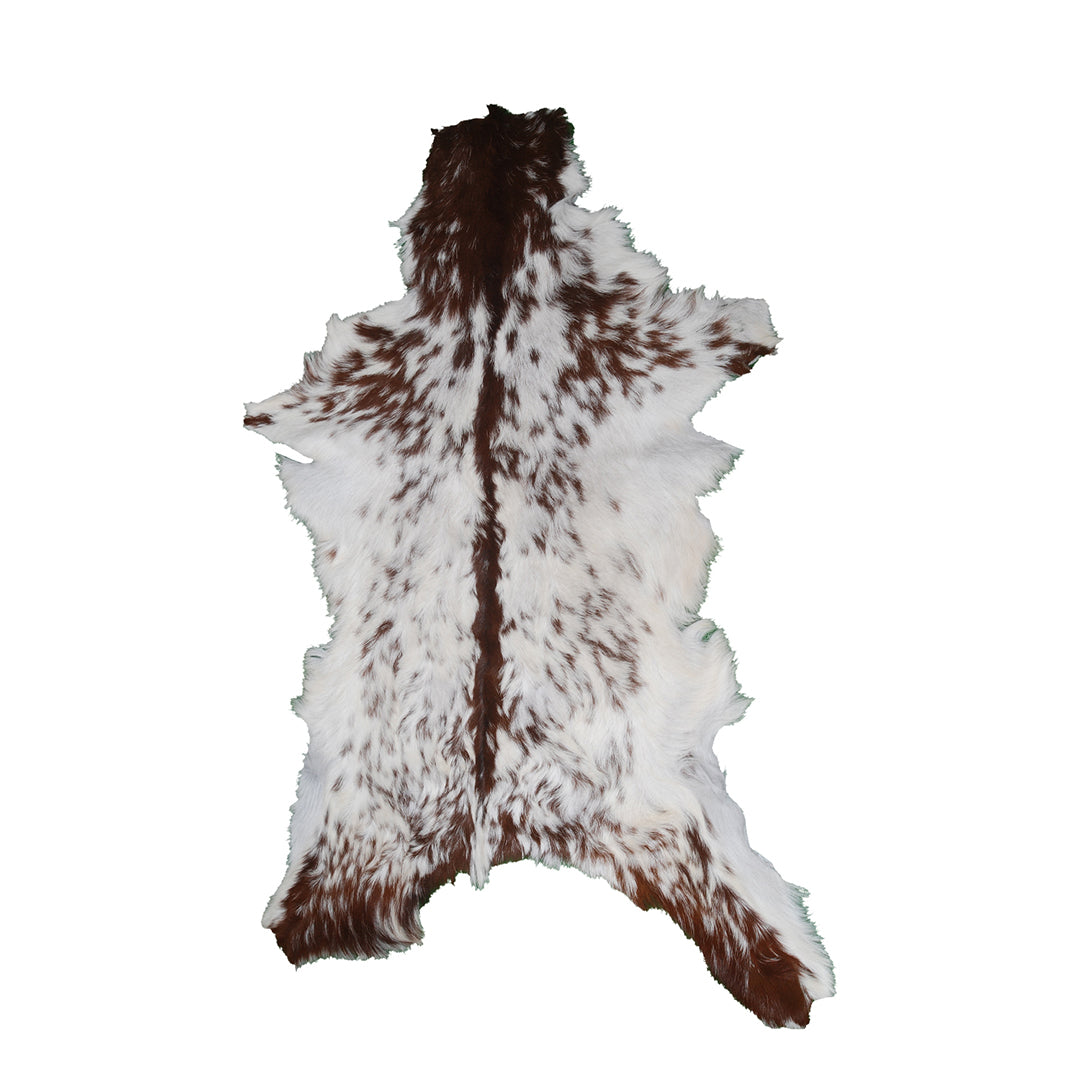 Authentic Hair-On Goat Skin Rug - Rich Dark Brown for Sophisticated Interiors