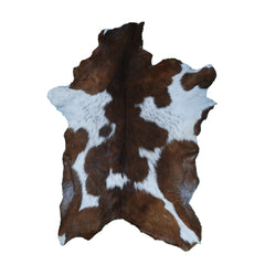Luxurious Handmade Dark Brown & White Goat Skin Rug - Soft, Durable, Non-Shedding, Eco-Friendly - Unique Statement Piece for Home Décor - Celestial Leather Limited