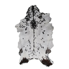 Luxurious Black & White Goat Skin Rug - Handmade Pure Goat Skin Floor Rug with Unique Color Variations, Soft & Eco-Friendly