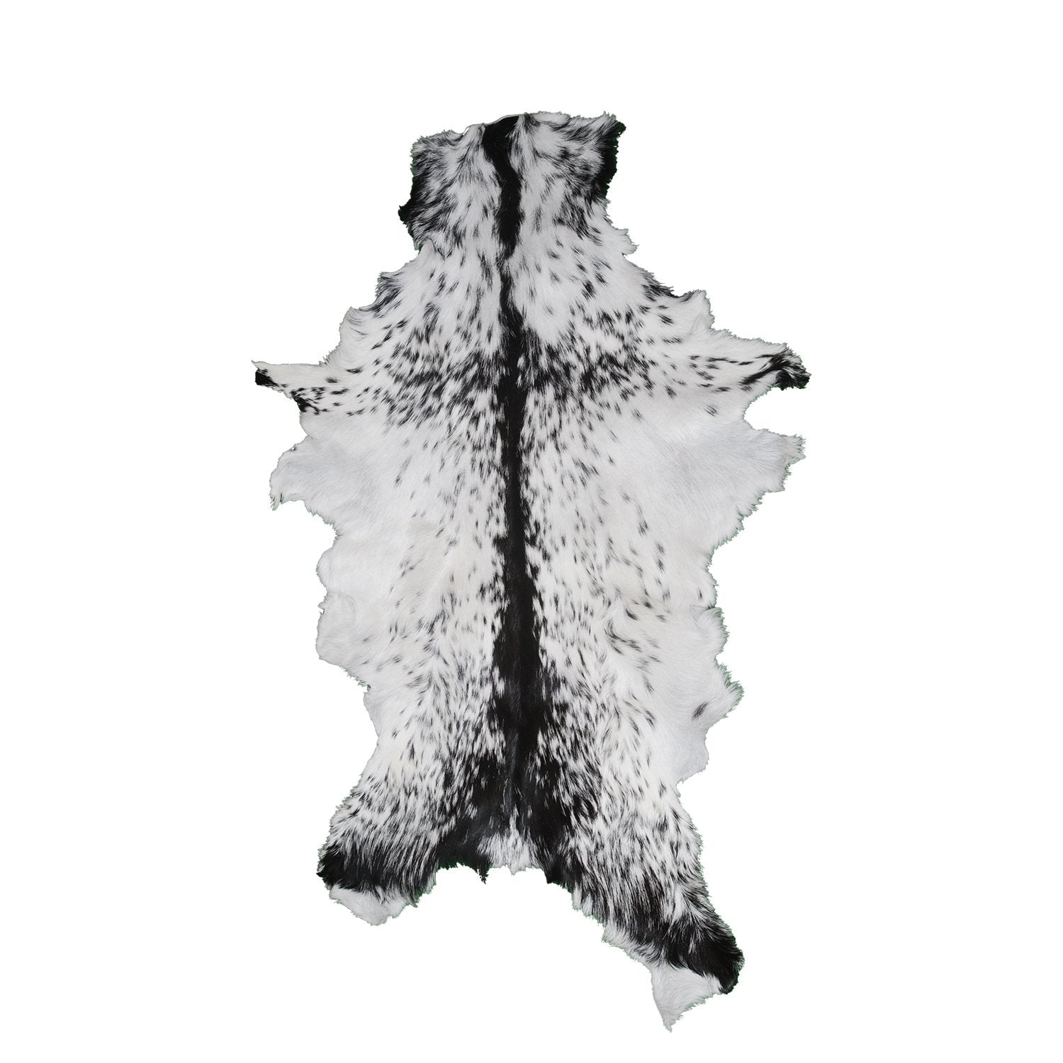 Luxury Black & White Genuine Leather Goat Skin Rug for Modern Sophistication - Style - Celestial Leather Limited