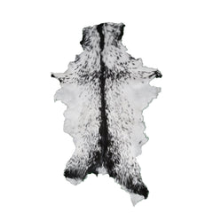 Luxury Black & White Genuine Leather Goat Skin Rug for Modern Sophistication - Style - Celestial Leather Limited