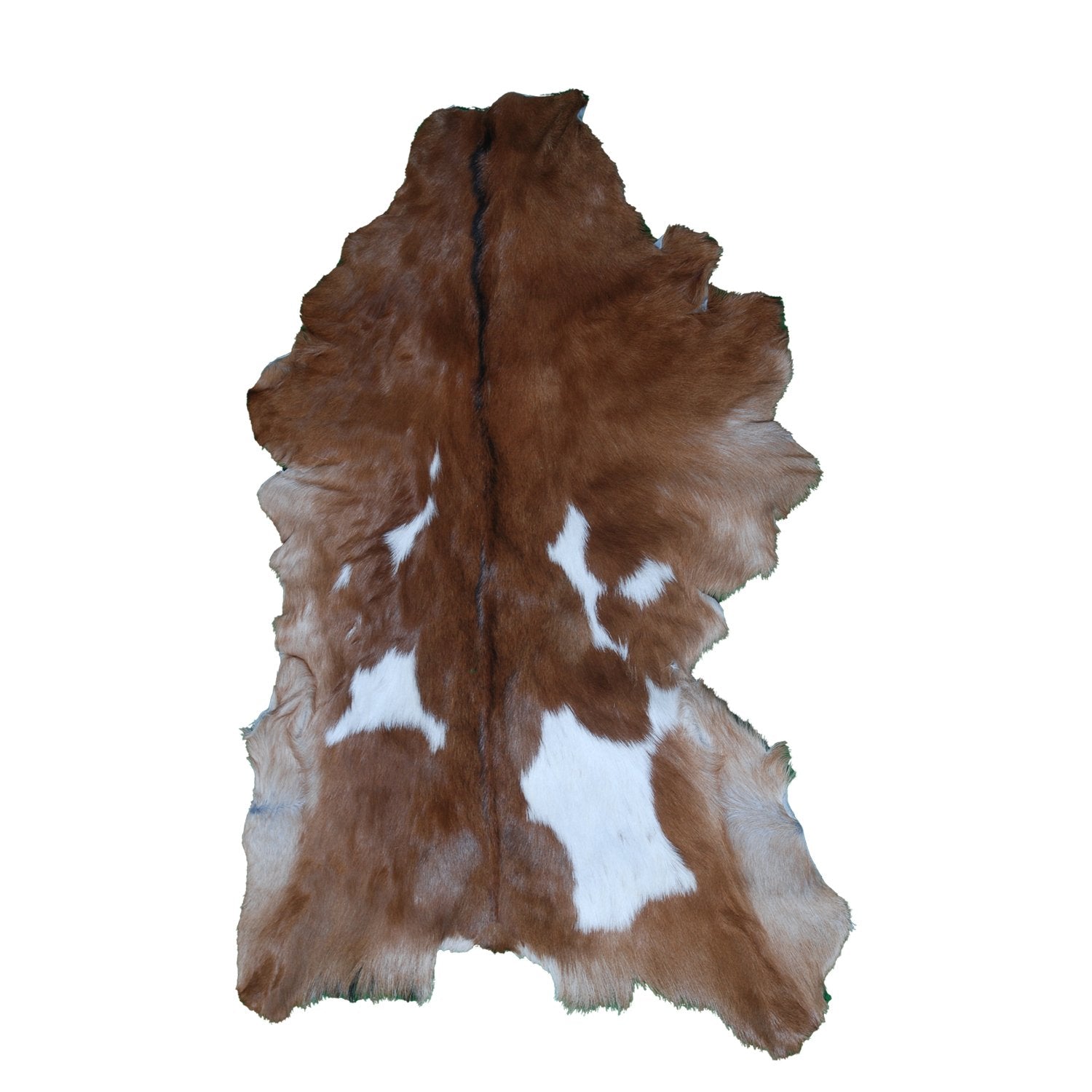 Luxury Handmade Brown & White Goat Skin Rug - Natural Soft Sustainable Floor Rug with Non-Slip Back - Unique Eco-Friendly Home Décor - Celestial Leather Limited