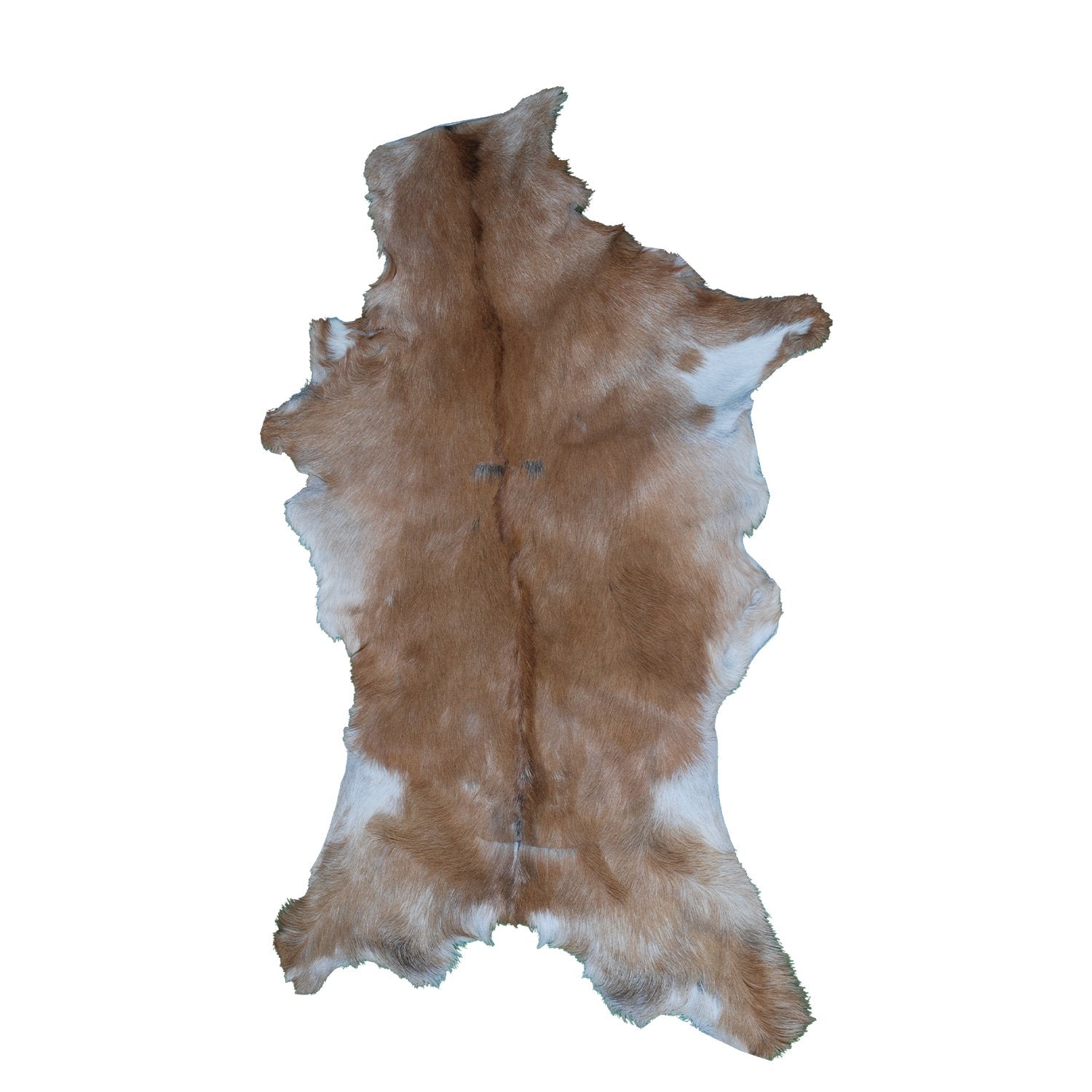 Luxurious Brown and White Goat Hide Rug - Premium Hair-On Goat Skin Rug, Sustainable Eco-Friendly Decor for Any Room