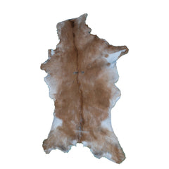 Luxurious Brown and White Goat Hide Rug - Premium Hair-On Goat Skin Rug, Sustainable Eco-Friendly Decor for Any Room