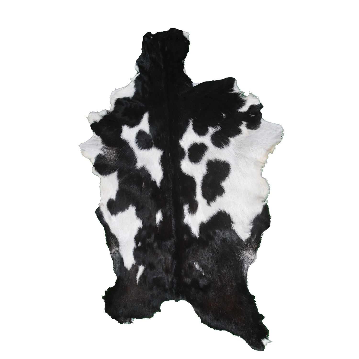 Black and White Handmade Goat Skin Rug – Natural Luxury for Your Home
