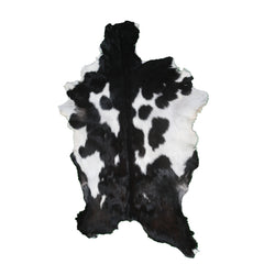 Black and White Handmade Goat Skin Rug – Natural Luxury for Your Home