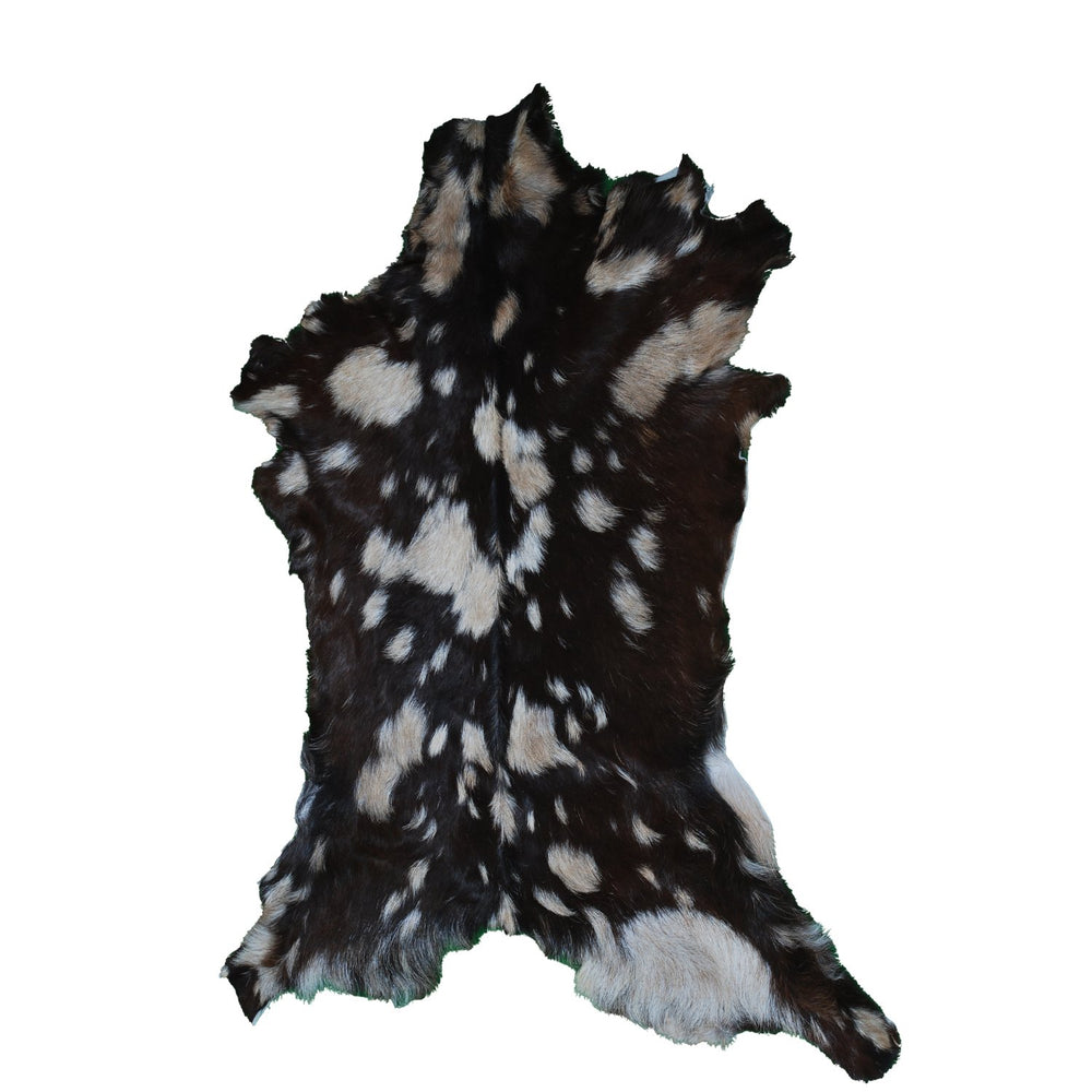 Luxury Handmade Black Brown Goat Skin Rug - Unique & Stunning Statement Piece - Celestial Leather Limited