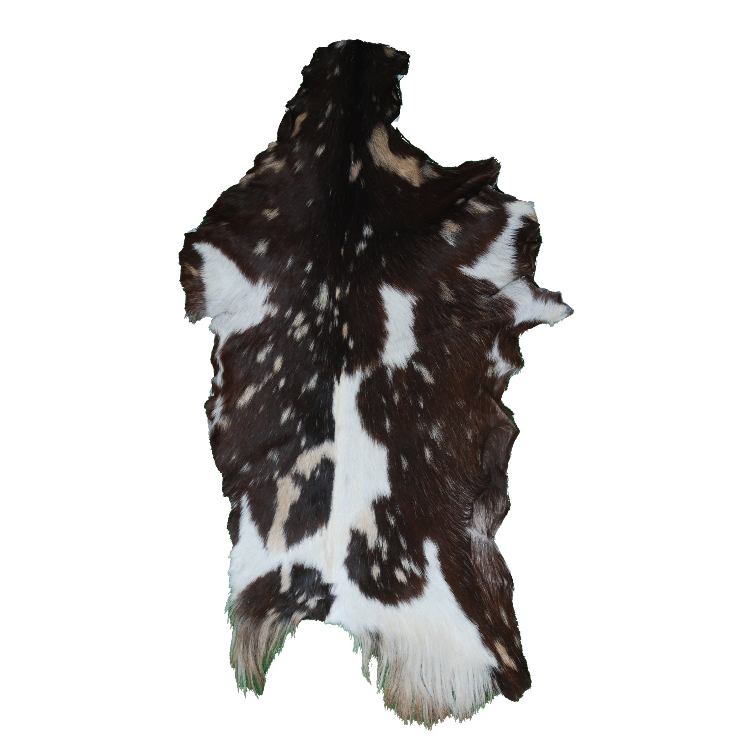 Tri-Color Handmade Goat Skin Rug – Unique Style for Your Home Décor