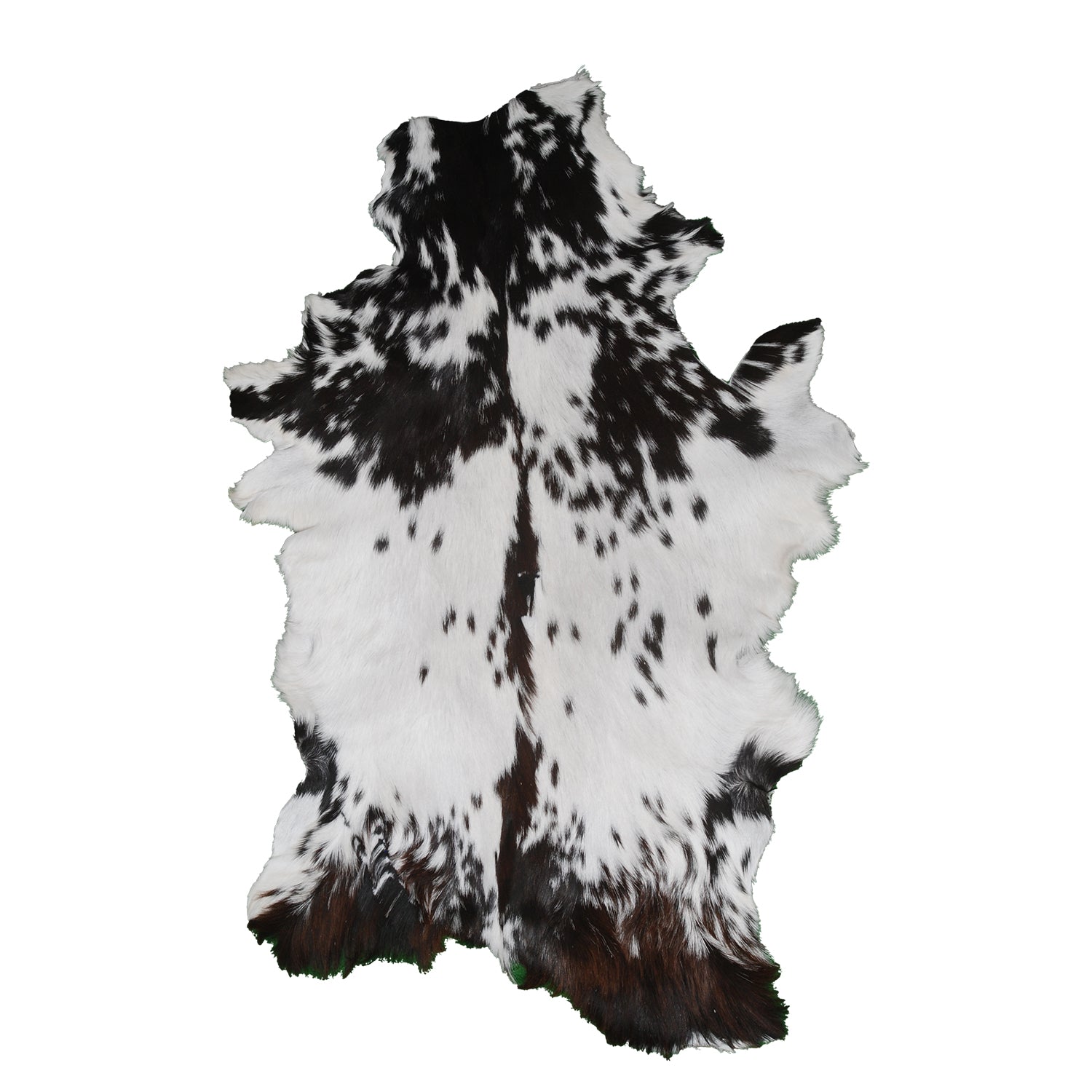 Black and White Handmade Goat Skin Rug – Rustic Charm for Your Home