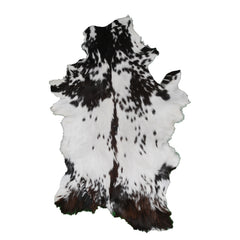 Black and White Handmade Goat Skin Rug – Rustic Charm for Your Home