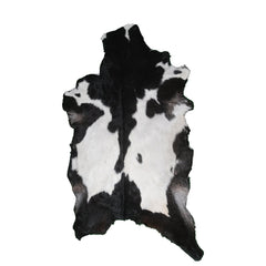 Luxurious Handmade Black & White Goat Skin Rug: Soft, Hypoallergenic, Sustainable, Non-Shedding & Unique - Add Nature's Beauty to Your Home - Celestial Leather Limited