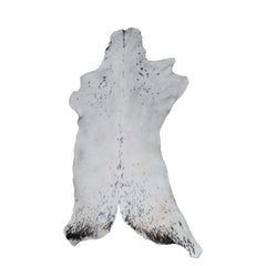 Brown and White Handmade Goat Skin Rug – Classic Elegance for Your Home