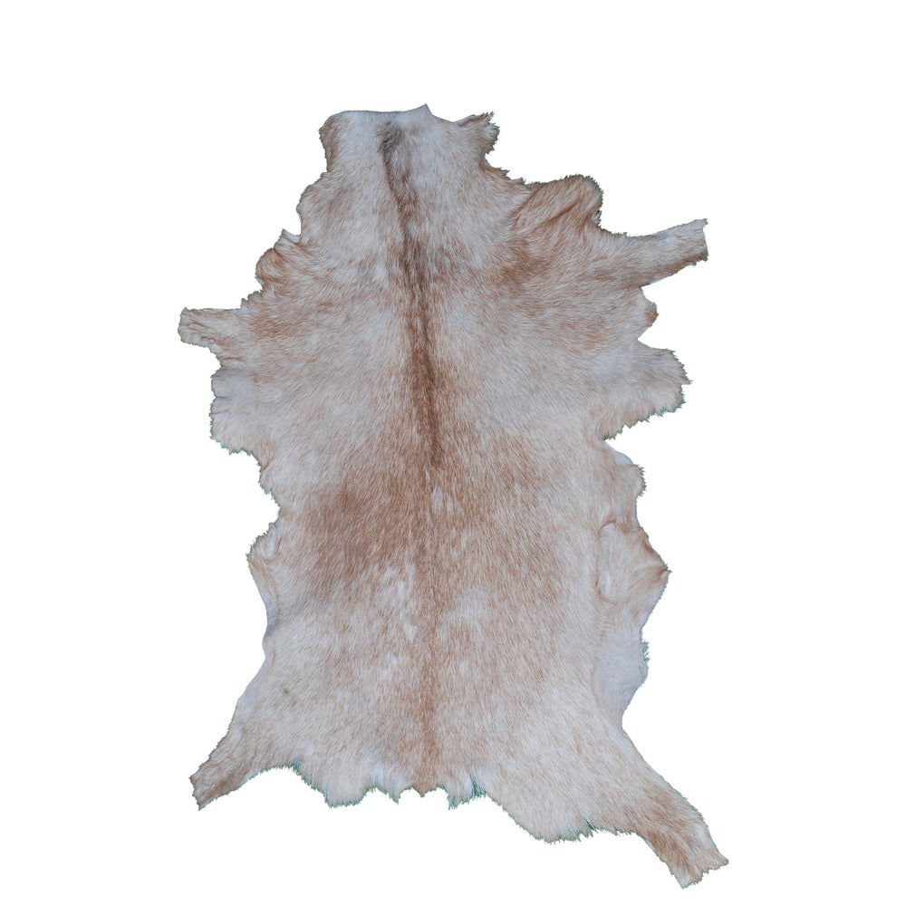 Premium Brown and White Goat Hide Rug - Natural, Handcrafted, Non-Slip Suede Back, Eco-Friendly & Sustainable - Hypoallergenic - Celestial Leather Limited
