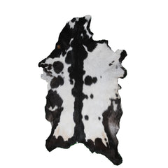 Black and White Handmade Goat Skin Rug – Natural Luxury for Your Home