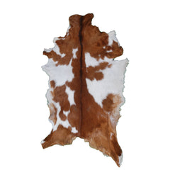 Luxury Handmade Brown & White Goat Skin Rug | Soft, Durable, Non-Shedding, Eco-Friendly | Unique Rustic Charm | Hypoallergenic | Non-Slip - Celestial Leather Limited